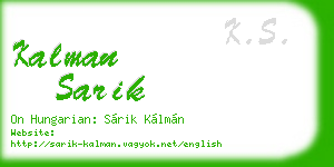 kalman sarik business card